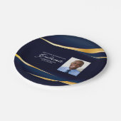 Assiettes En Carton Partie de graduation de photo géométrique en or bl (Angle)