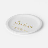Assiettes En Carton Partie de graduation de script or simple moderne (Angle)