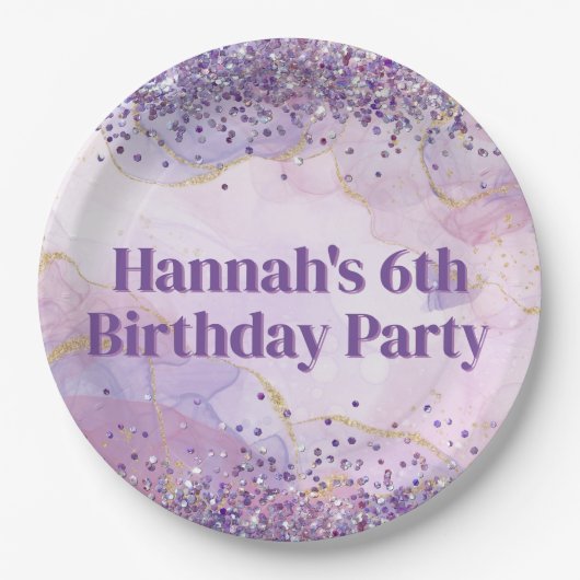 Assiettes En Carton Partie de peinture à l'aquarelle Abstraite (Devant)