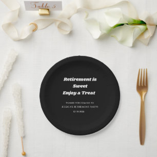 Assiettes En Carton Partie de retraite minimaliste noir blanc personna