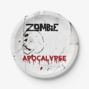 Assiettes En Carton Partie de thème d'apocalypse de zombi
