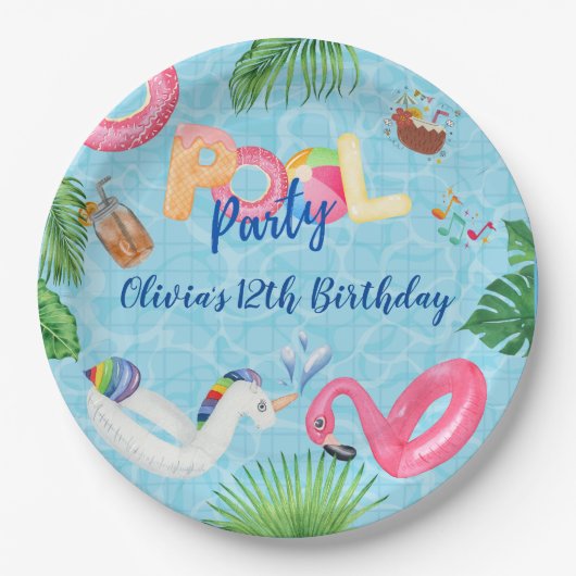 Assiettes En Carton Partie du pool (Devant)