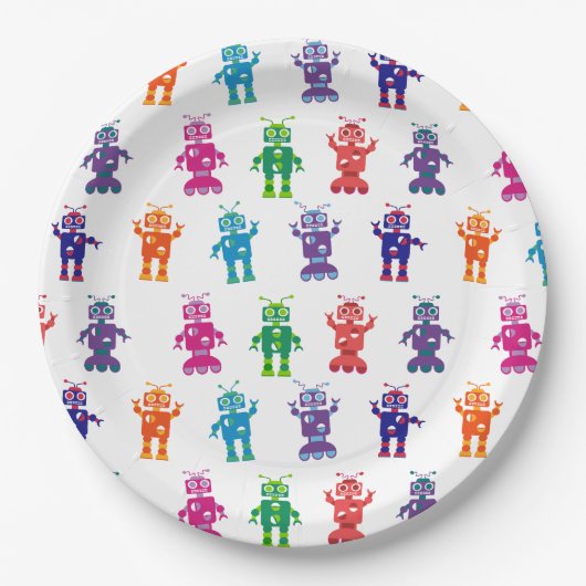 Assiettes En Carton Partie folle multicolore d'anniversaire de enfant (Devant)