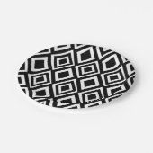 Assiettes En Carton Partie géométrique Diamant noir et blanc (Angle)