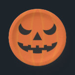 Assiettes En Carton Partie légèrement effrayante de visage de<br><div class="desc">Ajoutez un certain esprit effrayant de vacances à votre célébration avec un citrouille légèrement sinistre de Halloween ce des grimaces à vous de ces plats de papier oranges de partie. Font des emplettes le visage heureux de citrouille pour un regard mignon de mélange et de match :</div>