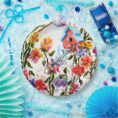 ASSIETTES EN CARTON PARTIE LUNATIQUE DE MONOGRAMME DE MAISON D'OISEAU (Fête)