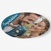 Assiettes En Carton partie personnalisée texte et photo personnalisée (Angle)