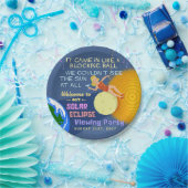 Assiettes En Carton Partie rétro Sun drôle d'éclipse solaire regardant (Fête)