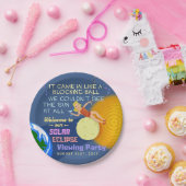 Assiettes En Carton Partie rétro Sun drôle d'éclipse solaire regardant (Fête)