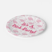 Assiettes En Carton Partie rose de Flamant rose (Angle)