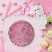 Assiettes En Carton Partie rose de Paisley (Fête)