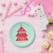 Assiettes En Carton Partie rouge de fête d'arbre de Noël (Fête)