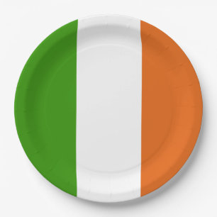 Assiettes En Carton Partie tricolore irlandaise