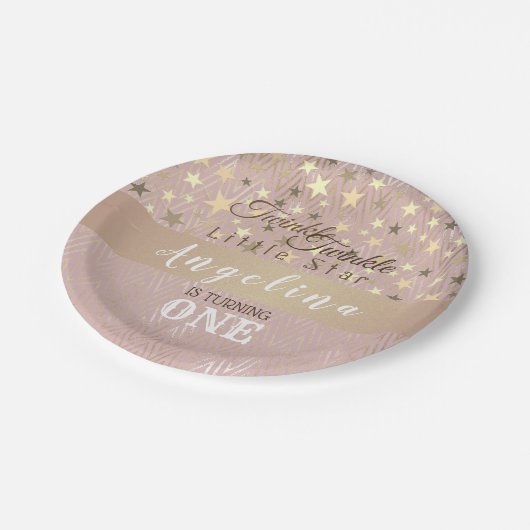 Assiettes En Carton Parties scintillant 1er anniversaire (Angle)