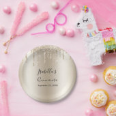 Assiettes En Carton Parties scintillant à goutte de champagne Elégante (Fête)