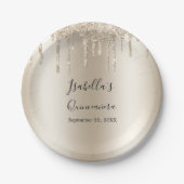 Assiettes En Carton Parties scintillant à goutte de champagne Elégante (Devant)