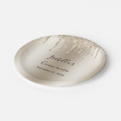 Assiettes En Carton Parties scintillant à goutte de champagne Elégante (Angle)