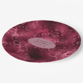 Assiettes En Carton Parties scintillant à huile de glam de Bourgogne M (Angle)