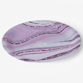 Assiettes En Carton Parties scintillant Abstraite Strata Mariage Lilac (Angle)
