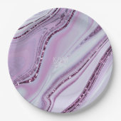 Assiettes En Carton Parties scintillant Abstraite Strata Mariage Lilac (Devant)