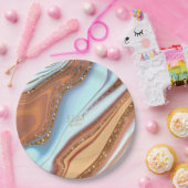 Assiettes En Carton Parties scintillant Abstraite Strata Mariage SW ID (Fête)