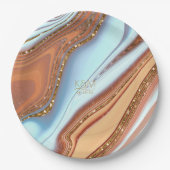 Assiettes En Carton Parties scintillant Abstraite Strata Mariage SW ID (Devant)