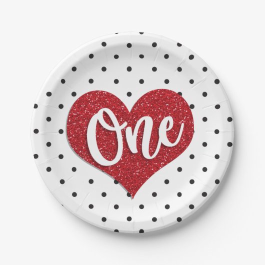 Assiettes En Carton Parties scintillant-amoureuse Valentines Premier a (Devant)