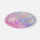 Assiettes En Carton Parties scintillant arc-en-ciel 8e fête d'annivers (Angle)