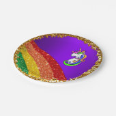 Assiettes En Carton Parties scintillant arc-en-ciel Plaques papier uni (Angle)