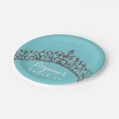 Assiettes En Carton Parties scintillant Argent Faux Tiara Couronne fêt (Angle)