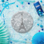 Assiettes En Carton Parties scintillant Argent Sparkle Bling Tour Eiff (Fête)