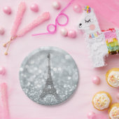 Assiettes En Carton Parties scintillant Argent Sparkle Bling Tour Eiff (Fête)