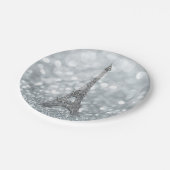 Assiettes En Carton Parties scintillant Argent Sparkle Bling Tour Eiff (Angle)