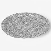 Assiettes En Carton Parties scintillant argentée Glitz (Angle)