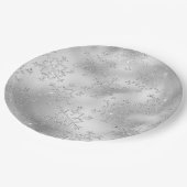 Assiettes En Carton Parties scintillant argentée Glitzy Snowflakes (Angle)