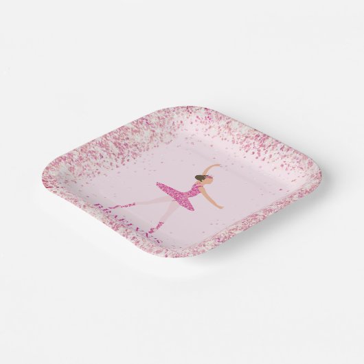 Assiettes En Carton Parties scintillant Ballerina Confetti Conception  (Angulaire)