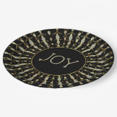 Assiettes En Carton Parties scintillant blanche Abstrait Noël Snowflak (Angle)