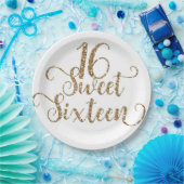 Assiettes En Carton Parties scintillant blanche et or sucré 16 fête d' (Fête)