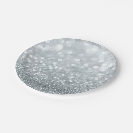 Assiettes En Carton Parties scintillant blanche étincelante douce 16 P (Angle)