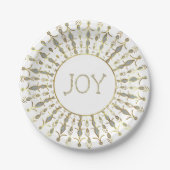 Assiettes En Carton Parties scintillant blanche Snowflakes Abstraits N (Devant)