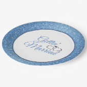 Assiettes En Carton Parties scintillant bleue mariée 9" Plaques de pap (Angle)