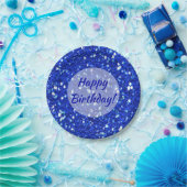 Assiettes En Carton Parties scintillant Bleue Royale Parkly Joyeux ann (Fête)