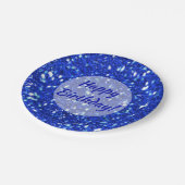 Assiettes En Carton Parties scintillant Bleue Royale Parkly Joyeux ann (Angle)