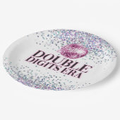 Assiettes En Carton Parties scintillant branchée Disco Double chiffres (Angle)