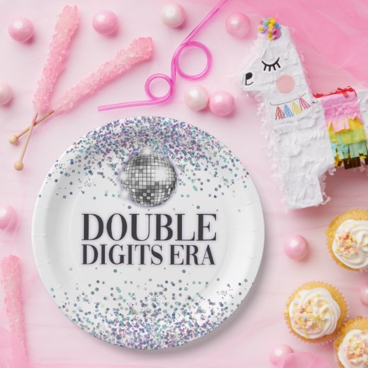 Assiettes En Carton Parties scintillant branchée Disco Double chiffres (Fête)