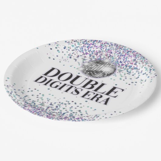 Assiettes En Carton Parties scintillant branchée Disco Double chiffres (Angle)