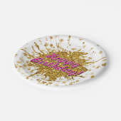 Assiettes En Carton Parties scintillant brillant or amusant graffiti p (Angle)