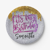 Assiettes En Carton Parties scintillant C'est mon anniversaire 18e | 2 (Devant)