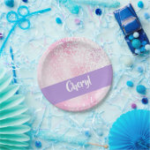 Assiettes En Carton Parties scintillant claire violette, rose et blanc (Fête)