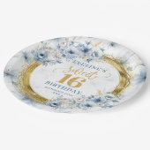 Assiettes En Carton Parties scintillant classique en Sweet sixteen ble (Angle)